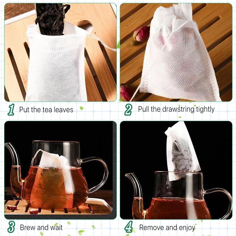 Worldity 1000 bolsas de té desechables para té de hojas