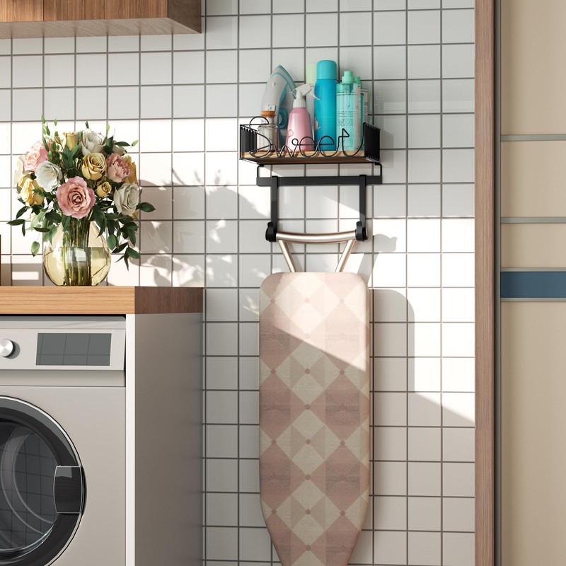 SRIWATANA Ironing Board Hanger Wall Mount, Laundry Room Iron and
