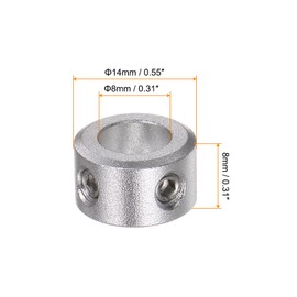 QUARKZMAN Set of 2 Adjusting Rings 8 mm Bore 14 mm AD 8 mm Wide Shaft Locking Ring Depth Stop Rings for Wheel Wheelbarrow Axle Gear Assembly CNC Machine Tools Industrial Anodizing