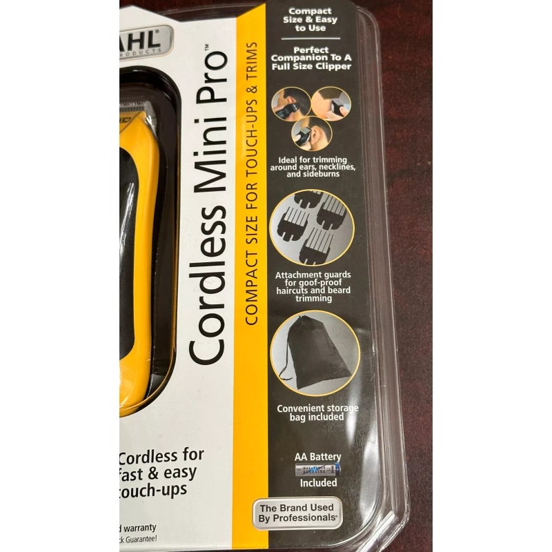 WAHL Mini Pro CORDLESS Compact TOUCH-UP Hair Beard BATTERY Precision