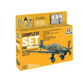 Italeri 72010 1:72 Junker Ju-87B Stuka Complete Set Model Building Kit, Stand Model Building, Crafts, Hobby, Gluing, Plastic Kit, Includes Accessories