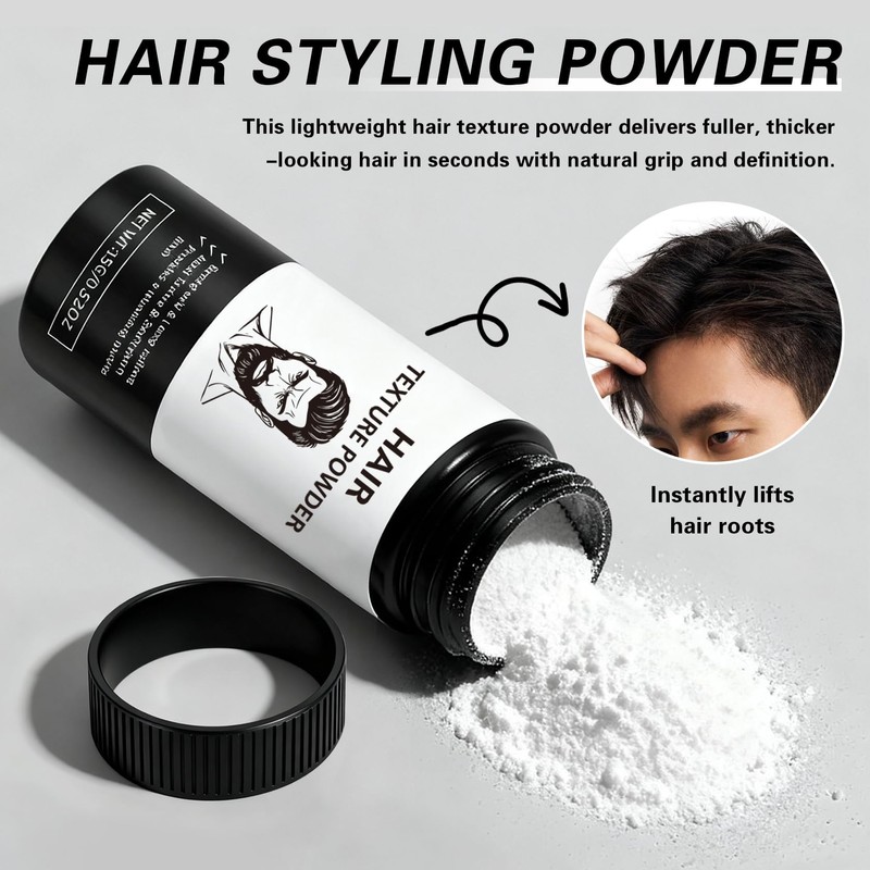 CAHIUYOA 2PCS Hair Texture Styling Powder for Men,Natural Volumizing and