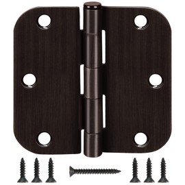 Door Hinge 3 1/2" 12 Pack Rounded Door Hinges Oil Rubbed Bronze 3.5"x 3.5 Inch Hinges for Doors Interior 5/8" Radius Corners Residential Heavy Duty Steel,Reversible Removable Pin Hinge Factory Shop