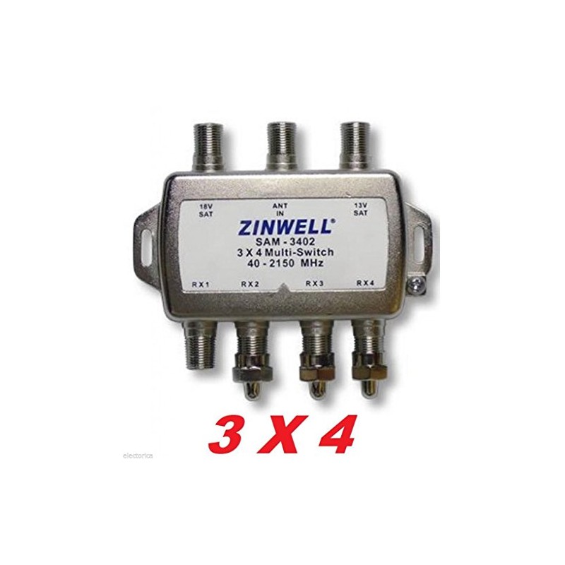 Zinwell 3x4 DirecTV Satellite Multiswitch / Multi-Switch / SAM-3402