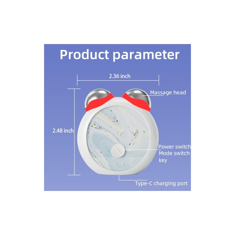 Microcurrent Facial Device, Mini Face Lift Device, Double Roller Facial