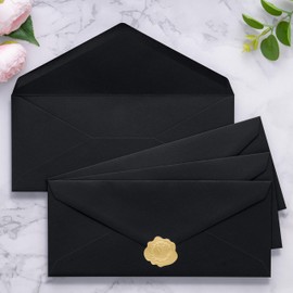 50 Pack #10 Business Envelopes, Black 4.13 x 9.49'' Envelopes