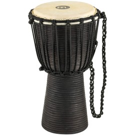 Meinl Percussion Djembe Hand Drum Circle Instrument, Carved Mahogany Headliner Series — NOT Made in China — African Mali Weave Ropes, 2-Year Warranty, Black River, Small (HDJ3-S)