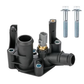 zayody Rear Engine Coolant Thermostat Housing Assembly Compatible with Ford Fiesta L4 1.6L 2011 2012 2013 2014 2015 2016 2017 2018 2019 Replacement for 7M5G8K556AC 7M5G-8K556-AC BE8Z8K556A 1301772