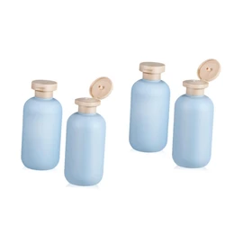 Healeved 4pcs Travel Shampoo Bottles Lightweight Toiletry Containers for Lotion and Shower Gel Refillable Travel Bottles Capacity for Outdoor and Business Trips