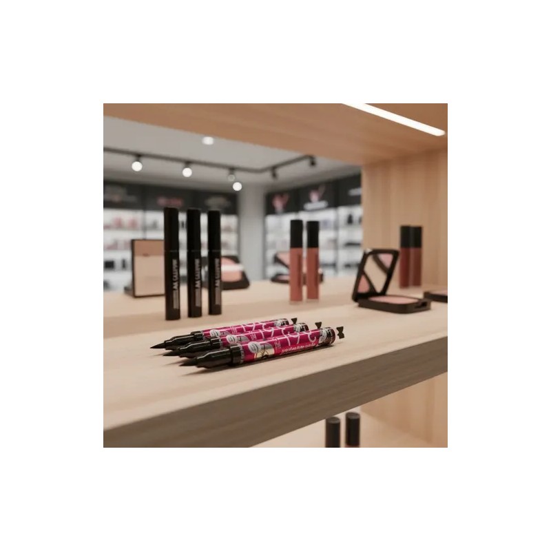 Delineador 24h Ojos Plumón Negro Con 4 Sellos Maquillaje
