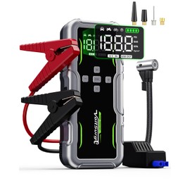 7000A Jump Starter with Air Compressor, 160PSI Car Battery Charger Pack(All Gas/12.0L Diesel), 12V Jump Box Car Battery Jumper Starter Portable with Large LCD Display, Lights