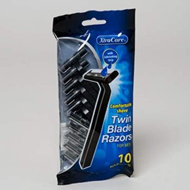 RAZORS MENS TWIN BLADE 10PK PEGGABLE XTRA CARE, Case Pack of 36
