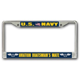 MilitaryBest Navy Aviation Boatswain's Mate AB Chrome License Plate Frame