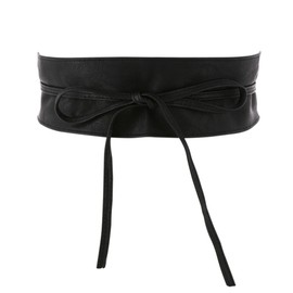 Fashiongen Women's Waist Belt Wide Obi Belt MICA (Ceinture Mica) - black, size: xxl