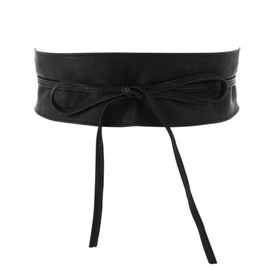 Fashiongen Women's Waist Belt Wide Obi Belt MICA (Ceinture Mica) - black, size: xxl