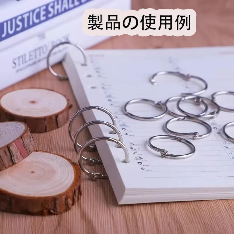 Set of 10 Stainless Steel Rings Card Ring Key Holder