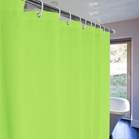 meioro Solid Colour Shower Curtains, PEVA Waterproof Bathroom Curtain Includes Curtain Hooks, Waterproof Mould Proof Resistant Shower Curtain Liner for Bathtubs Hotel(Green,Width 180cm x Height 180cm)