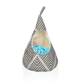 HDGSAFD 1 Piece Hanging Basket, Clothes Peg Storage, Waterproof Saddle Bag for Clothesline, Saddle Basket without Saddle, Hook Bag with Drawstring, Storage Bag for Clothespins, gray, Fashion