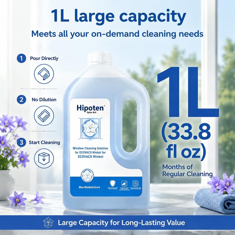 Hipoten 1L Window Cleaning Solution for ECOVACS Winbot W3/W2S/W2 PRO/W1/MINI