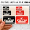 6 in Pack No Soliciting Signs for Doorbells and House