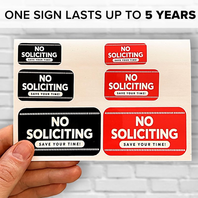 6 in Pack No Soliciting Signs for Doorbells and House