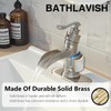 BATHLAVISH Brushed Nickel Waterfall Bathroom Sink Faucet, Single Handle 1
