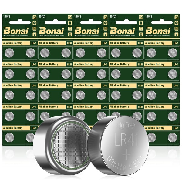 BONAI LR41 1.5V Alkaline Battery AG3 392 384 192 l736h