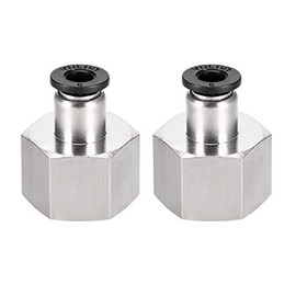 sourcing map Push to Connect Tube Fitting Adapter 6mm Tube OD X 1/2PT (19mm) Female Straight Pneumatic Connecter Pipe Fitting 2pcs