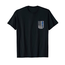 Two-Sided EMT Emblem American Flag First Responder T-Shirt