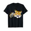 Wildcat Bobcat Lynx Ice Hockey Puck Cartoon Character T-Shirt