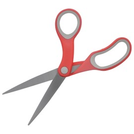 Westcott 55875 Craft Scissors Set, Scissors For Office, Home and Classroom, 8-Inch / 5-Inch / 3-Inch, Red/Gray, 3 Pack