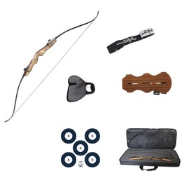 Southland Archery Supply Premier Take Down Recurve Bow Combo Package Kit with Case, Armguard, Stringer, Arrow Rest and Paper Target