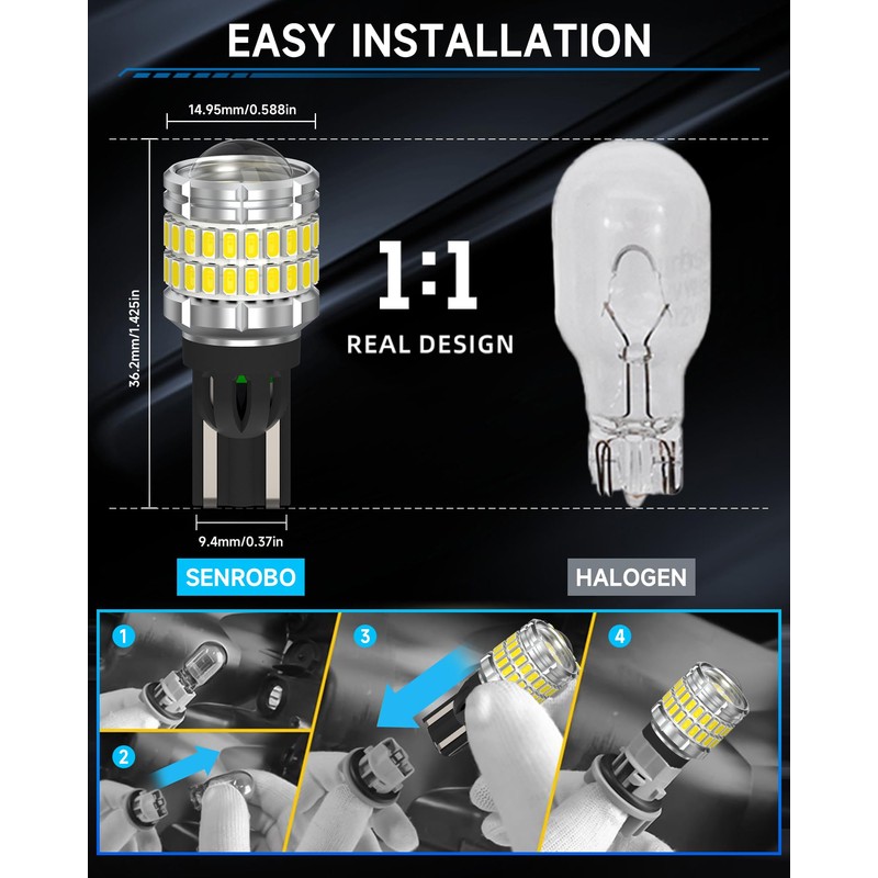 SENROBO 921 912 LED Reverse Light Bulb Fit for Jeep