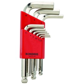 Bondhus (bondasu) with Ball Point Hex Wrench Set, 9 Pair, with Mil Type blx9msb