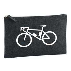 Huuraa Wash Bag Bike Bicycle Gift 1 Litre Charcoal Felt Bike Gift Idea