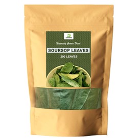 Diyon's Dried Whole Soursop 200 Leaves (110g) 100% All Natural, Delicious Fresh Tea | From Sri Lanka | Premium Wildcrafted Quality, Packed In a Stand up Resealable Pouch.
