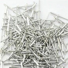 BE-TOOL Rivets, Aluminium Pop Rivets Large Flange, Open-End Dome Head Blind Rivets 2.4/3.2/4/4.8mm Pack of 50 (4 x 16 mm)