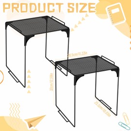 Demonwer 2 Pcs Locker Organizer Shelf Black Stackable Extra Locker Shelf Storage Cabinet Accessories for School Office Home Gym Supplies