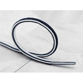 Elerevyo Oval Laces Two Colored Textured Stripes Shoe Laces for Sneakers 160cm/63 Dark Blue