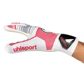 uhlsport Futsal GK Keeper Gloves FUTSAL Soft Half Negative 1011359 01 6 White x Black x Red
