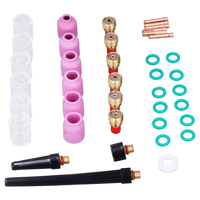 40Pcs TIG Welding Torch Accessories Kit Collet Alumina Nozzle Gas