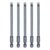 HARFINGTON 5pcs SL5 Magnetic Slotted Screwdriver Bits 5mm S2 Steel