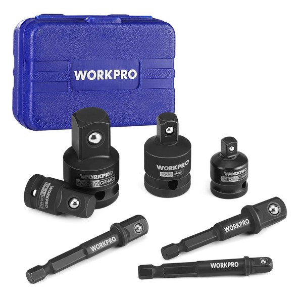 WORKPRO 7 Pieces Impact Socket Adapter Set, Includes 3 Pieces