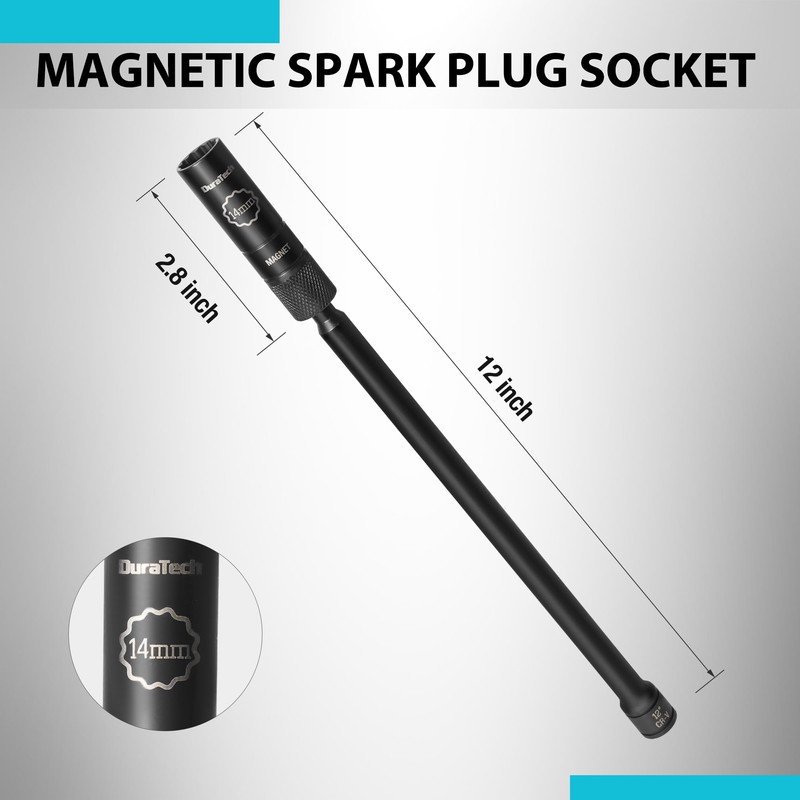 DURATECH 14mm Swivel Magnetic Spark Plug Socket, 1MM Thin Wall