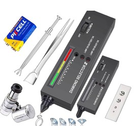 Diamond Tester, Professional Jewelers' Gemstone Detector, High Accuracy Diamond Checker Pen Professional for Jewelers, Gem Tester,60X Magnifying Glasses Tool Kit for Novice Expert