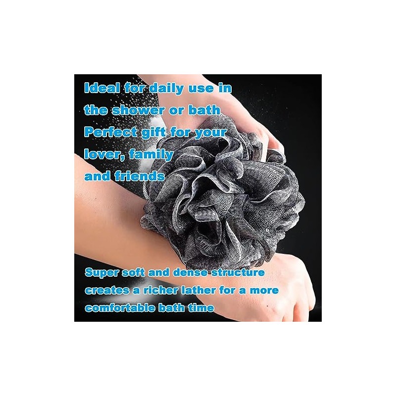 Esponja Exfoliante Corporal Ducha Baño Color Negro Mujer Hombre Paquete