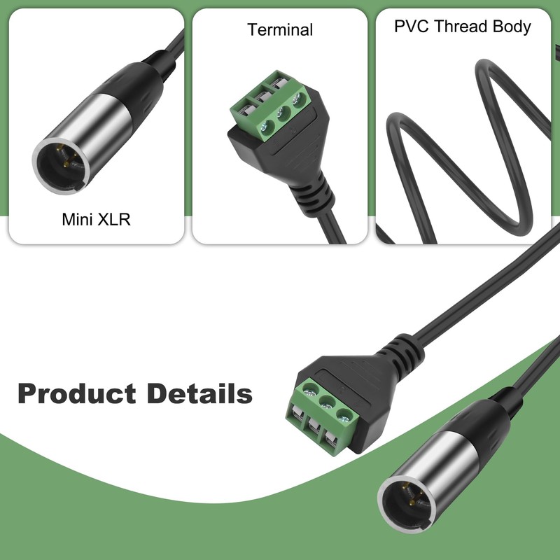 XMSJSIY Mini XLR to Screw Terminal Block Adapter Audio Microphone