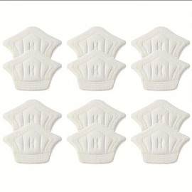 6 Pairs Black Beige Double Layer Heel Pads Universal Fit (Beige, 0.15")