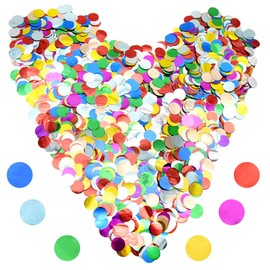 Ruidee 50 g / 1.76 oz Metal Foil Confetti 15 mm Round Paper Confetti Glitter Confetti Decoration Table Confetti Decoration for Balloons, Weddings, Birthdays (YZX/Colour)