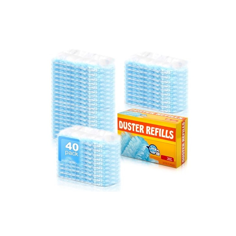 40-Piece Duster Refills,Static Dust Removal Brush Disposable Replacement Head Compatible